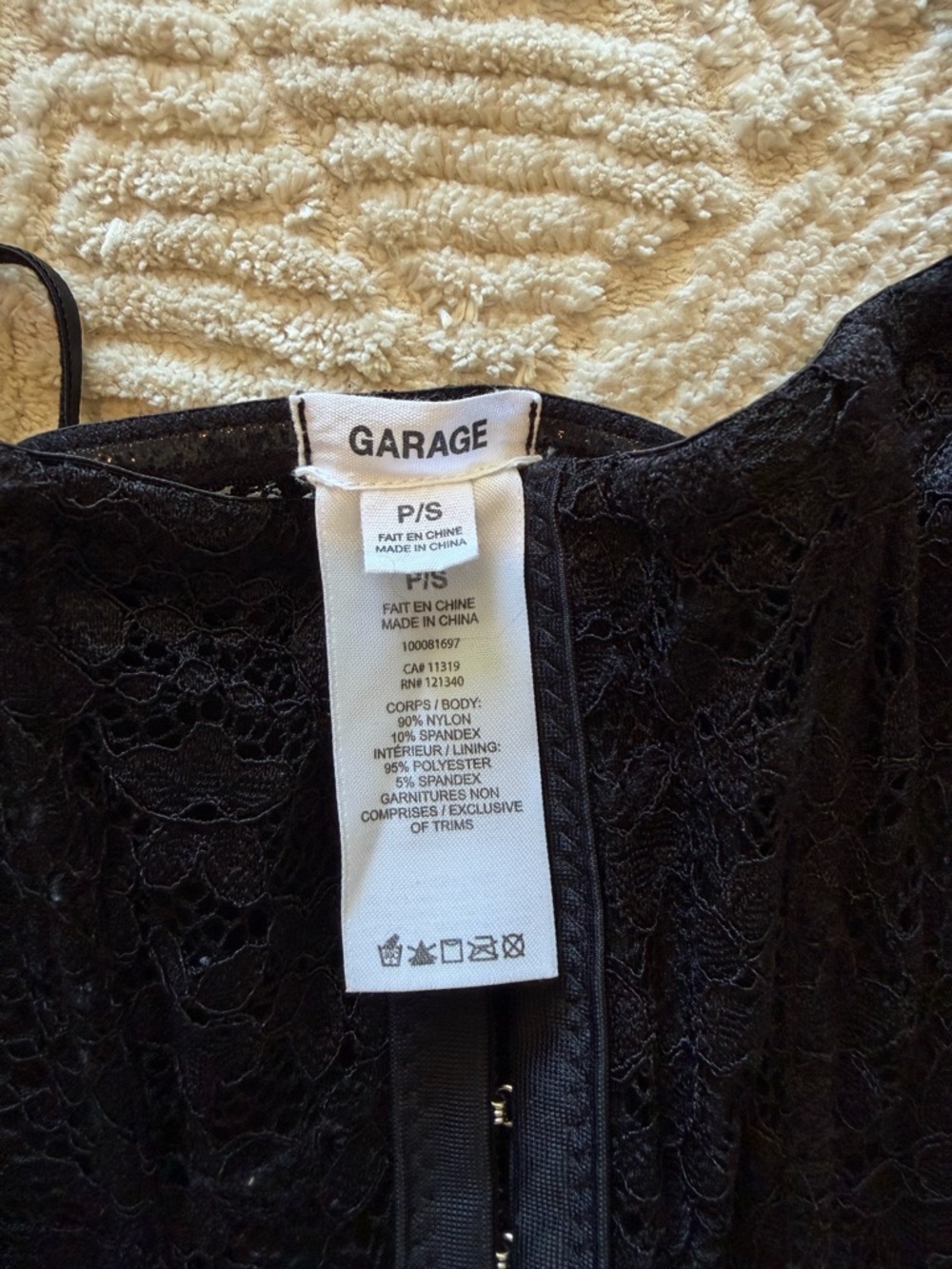 Garage Black Lace Corset-Style Camisole Size Small - Picture 3 of 4